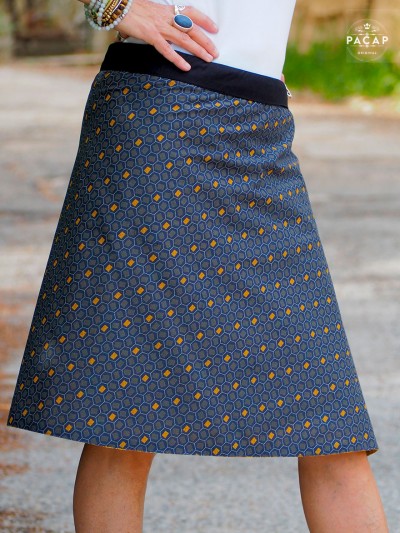 long skirt reversible skater skirt asymmetrical skirt straight cut adjustable belt high waist thin waist
