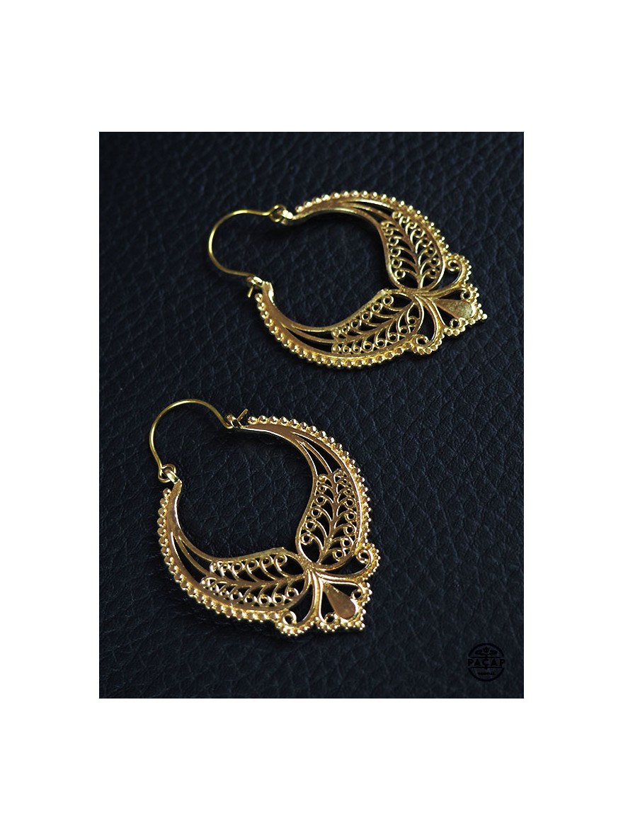 hippie round gold earrings for women