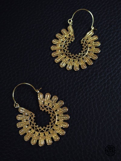 boho bohemian round gold sun earrings for women