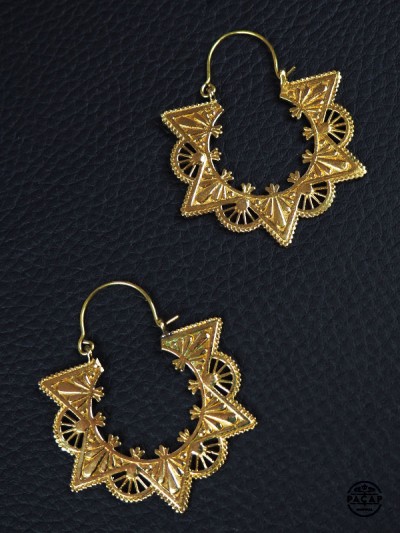 boho bohemian hippie medium gold star earrings for women
