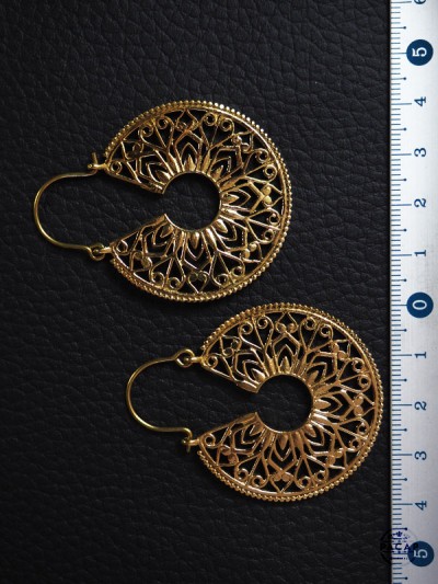 ethnic gold circular openwork indian accessory