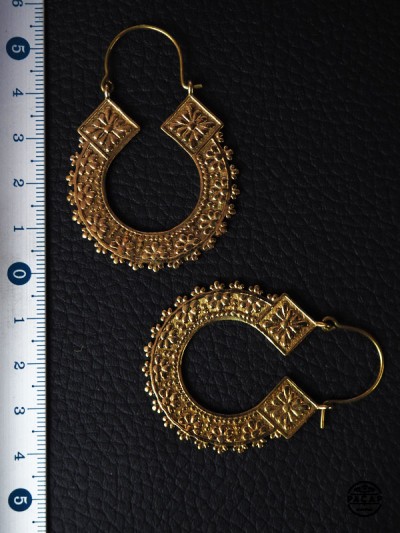 hippie gold circular indian ethnic costume jewelry