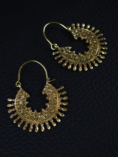 women's original round gold sun earrings