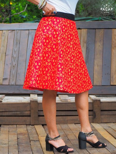 red skirt, pink skirt, skirt for women, summer skirt, flared skirt