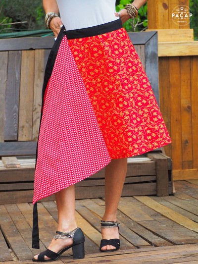 summer skirt, red skirt, skirt for women, sexy skirt, black belt skirt, skirt to tie