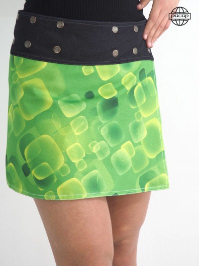 green mini skirt for women