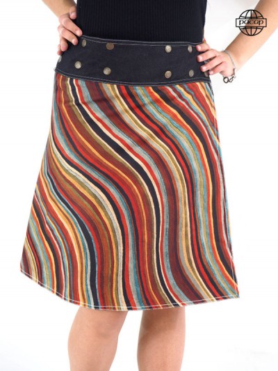 Limited Edition, Digital Print Skirt with Stripes