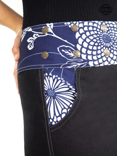 jupe portefeuille réversible coupe droite avec poche secrète