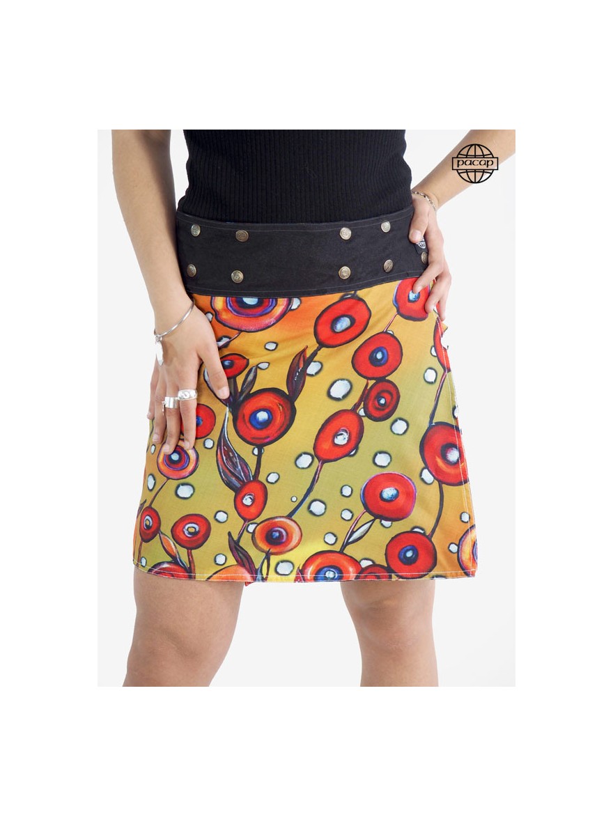 Limited Edition, Digital Print Skirt with Floral Impressionist Pattern