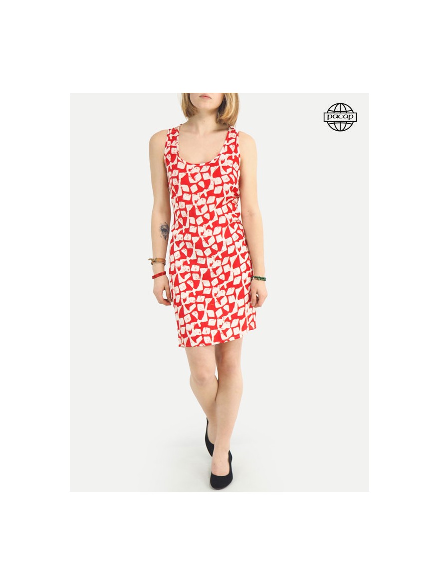 mini dress, off shoulder dress, print dress, sleeveless dress, off shoulder dress, viscose dress, red and white dress