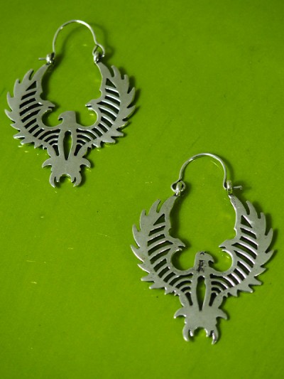 Metal bird earrings