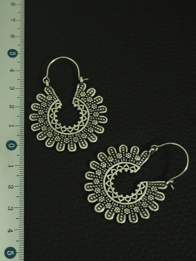 Indian costume jewelry Women's Sun Earrings Silver Color Dream Catcher Native American