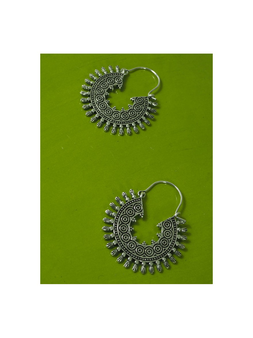 Silver-plated metal jewelry earrings