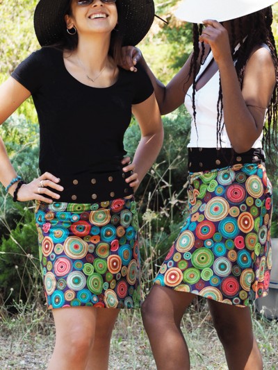 printed skirt with ethnic and bohemian patterns