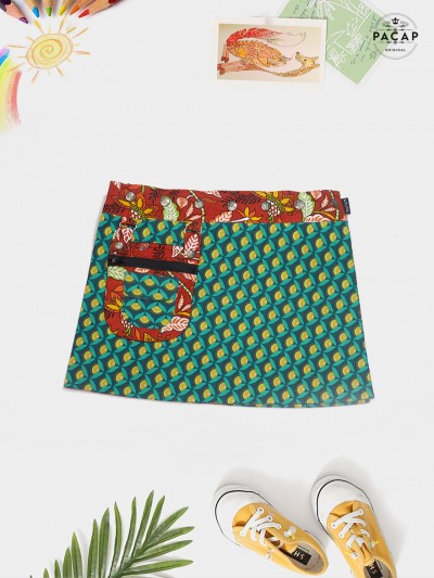 Colourful skirt for children aged 4 to 14