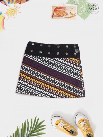 African ethnic plaid wrap skirt