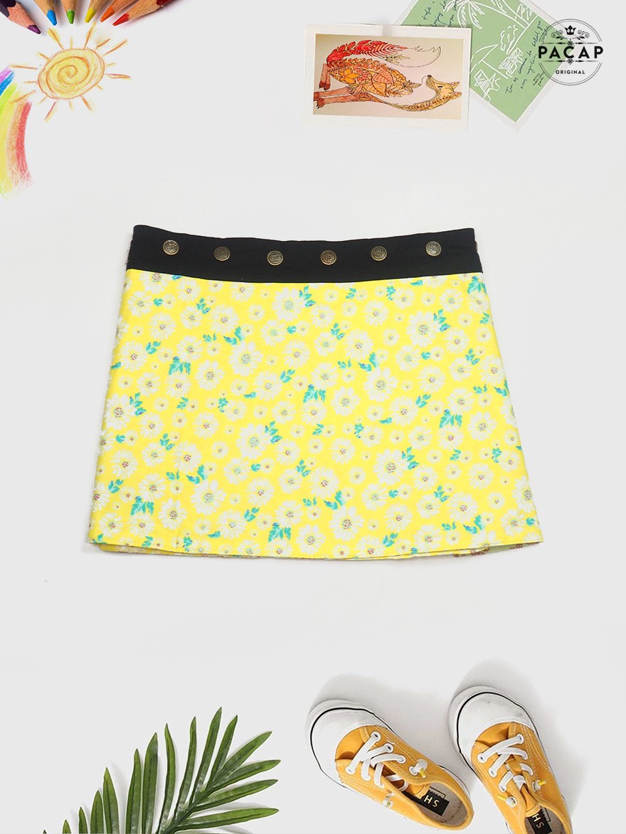 yellow skirt for girl with liberty pattern