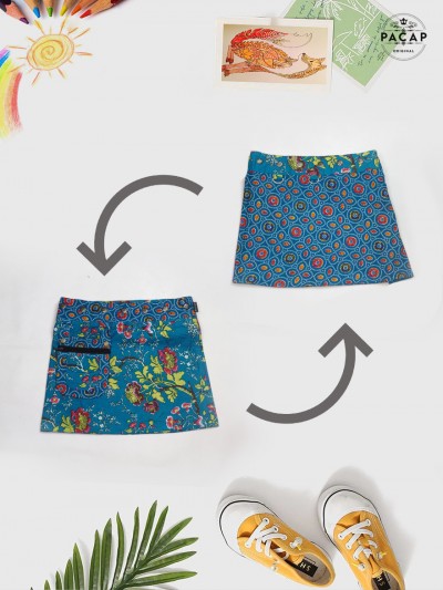 Reversible 2-in-1 skirt with removable pocket