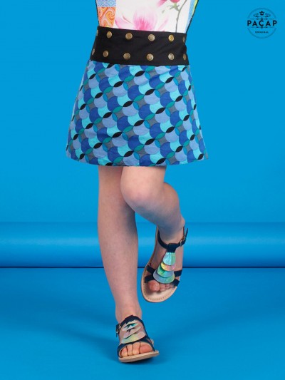 Petite Fille Geometric Print Skirt