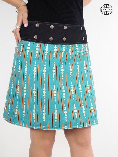 Skirt hd denim belt digital print high range
