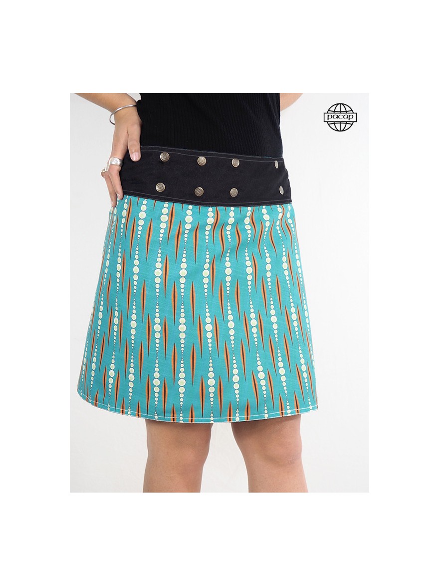 Skirt hd denim belt digital print high range