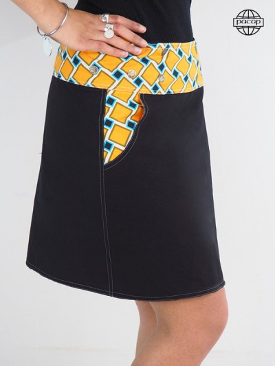 Digital skirt with black or blue printed cotton side pocket superior quality durable over time