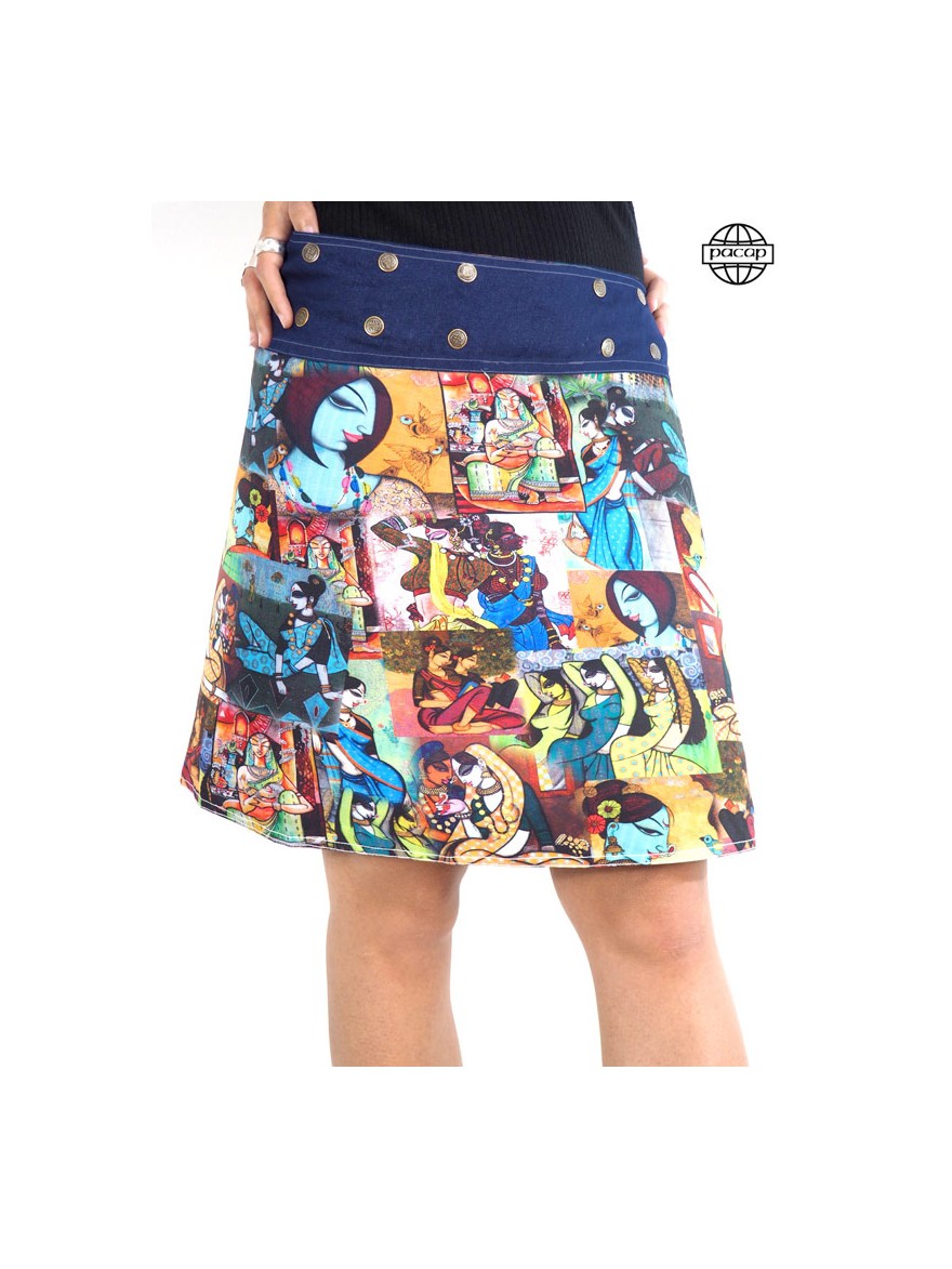 Digital skirt printed HD high quality patchwork women's picassso style