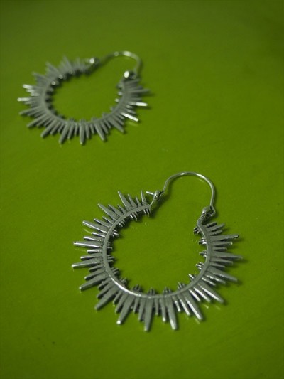Silver earrings for women.