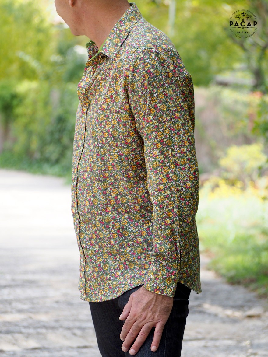 Homme Chemise homme à manches longues en popeline Vert-citron