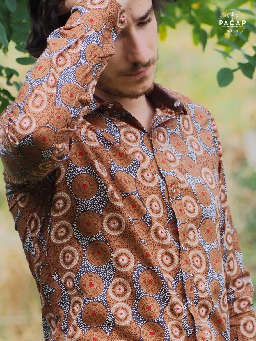 Chemise Africaine Femme En Wax - Taille L - Motif Rouge Et Bleu - Neuve Sans étiquettes