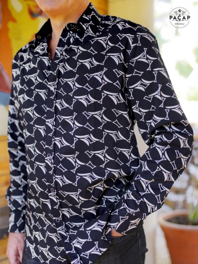 fitted shirt with fancy and original pattern