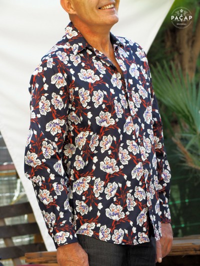 elegant shirt flower pattern man