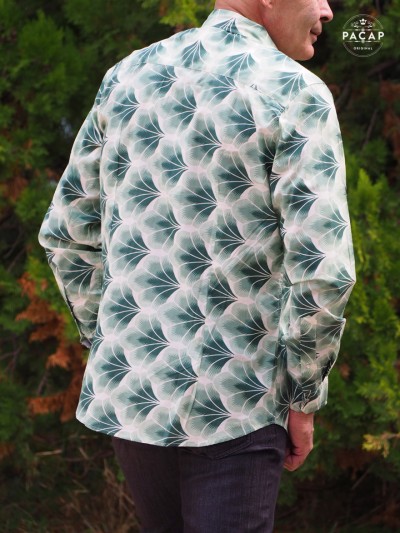 shirt floral pattern snap man