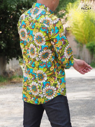 shirt milanese collar cotton long sleeves man
