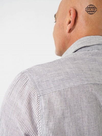 men's grey white shirt with italian collar