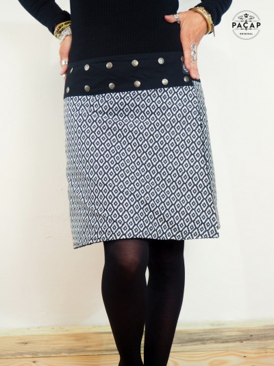 black and white ribbed skirt one size woman