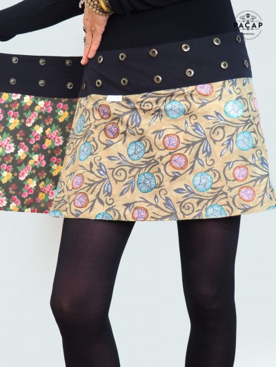 brown skirt wallet velvet belt snap woman