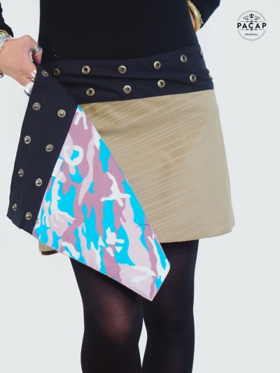 Velvet wrap skirt adjustable size woman