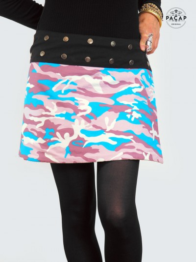 short printed skirt adjustable size french wholesaler