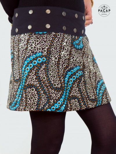 original short skirt with polka dots flared cut