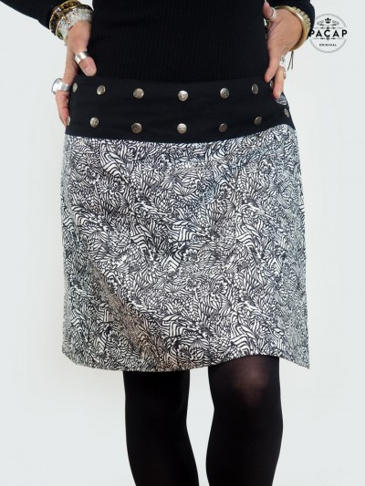 reversible wrap skirt with snap belt, quality woman