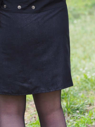 jupe noire simili cuir pour femme, jupe en cuir, jupe réversible, jupe ajustée, jupe velours, jupe rock, jupe chic