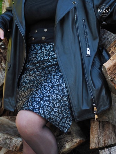 black skirt in glittering velvet