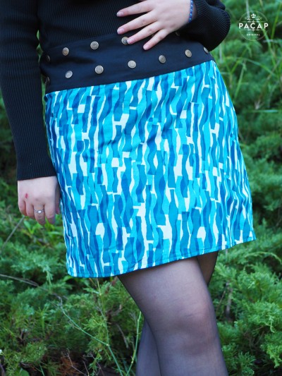 Wrap skirt with original pattern