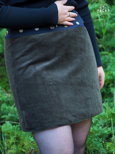 Women's brown corduroy skirt