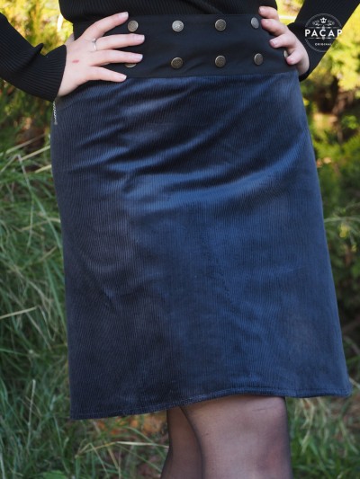 navy blue corduroy skirt