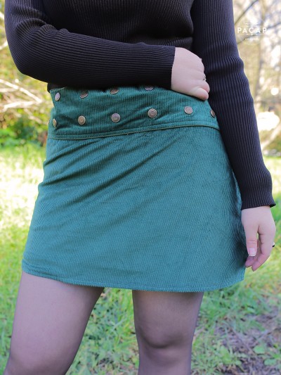 green corduroy skirt