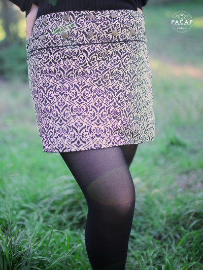 printed piping skirt