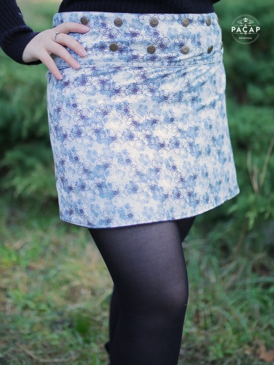 reversible skirt with flowers