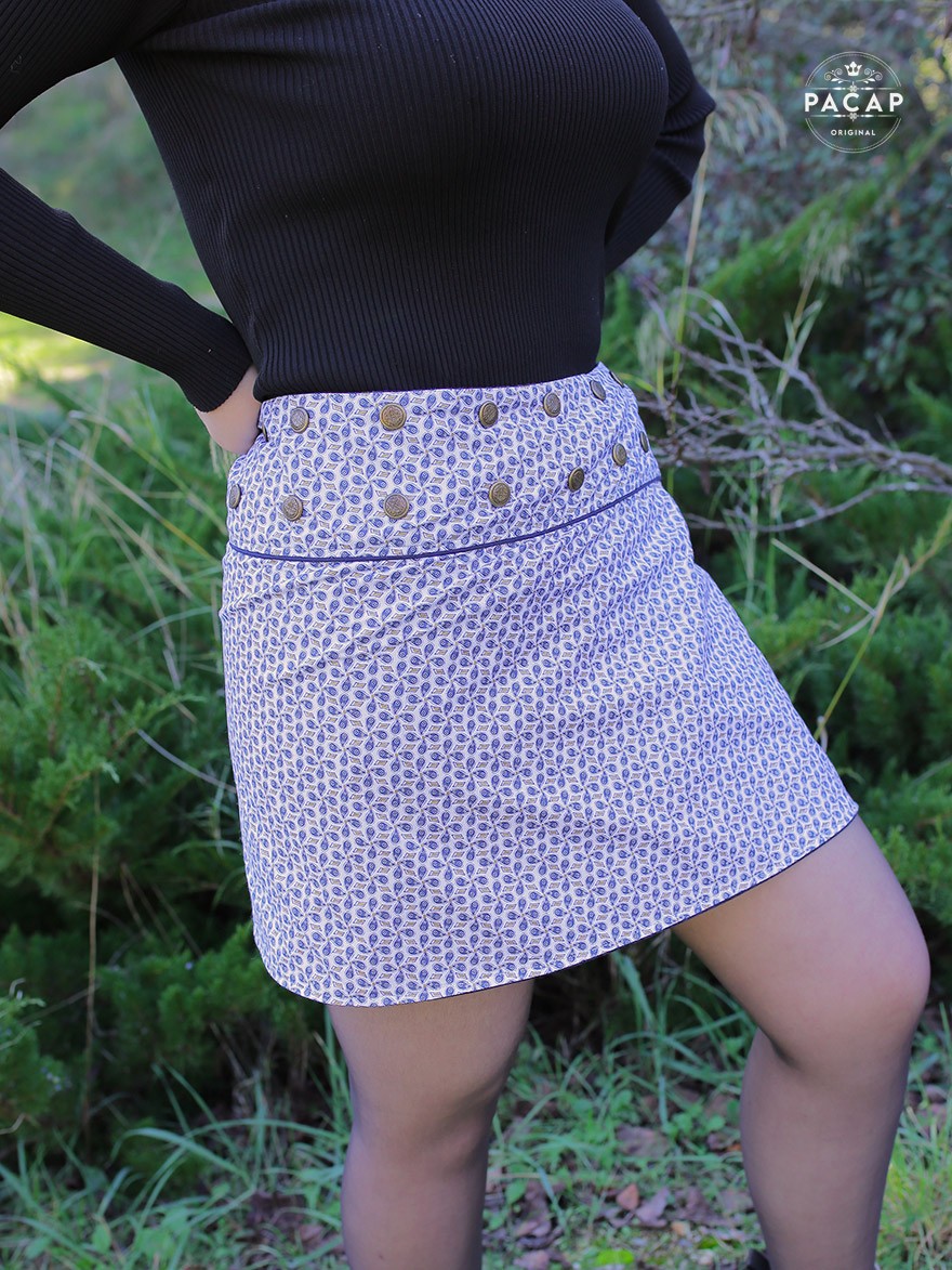 Mini Jupe Fleurie Stretch Taille 8 - Soirée, Bodycon, Ceinture Intégrée